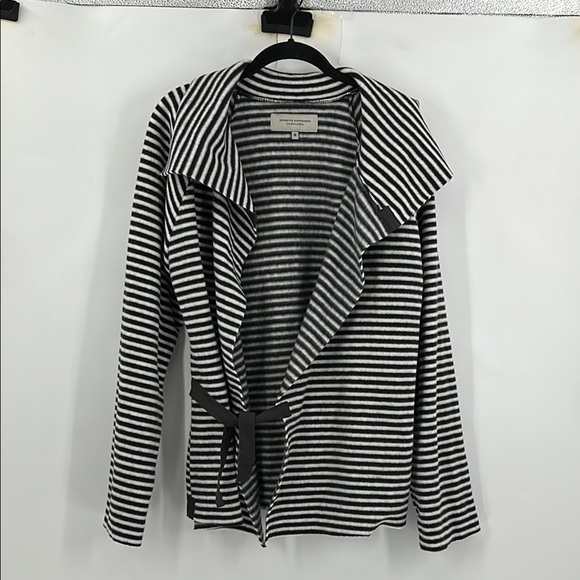 Henriette Steffensen Fleece Wrap Cardigan Size Medium Striped - Picture 1 of 6